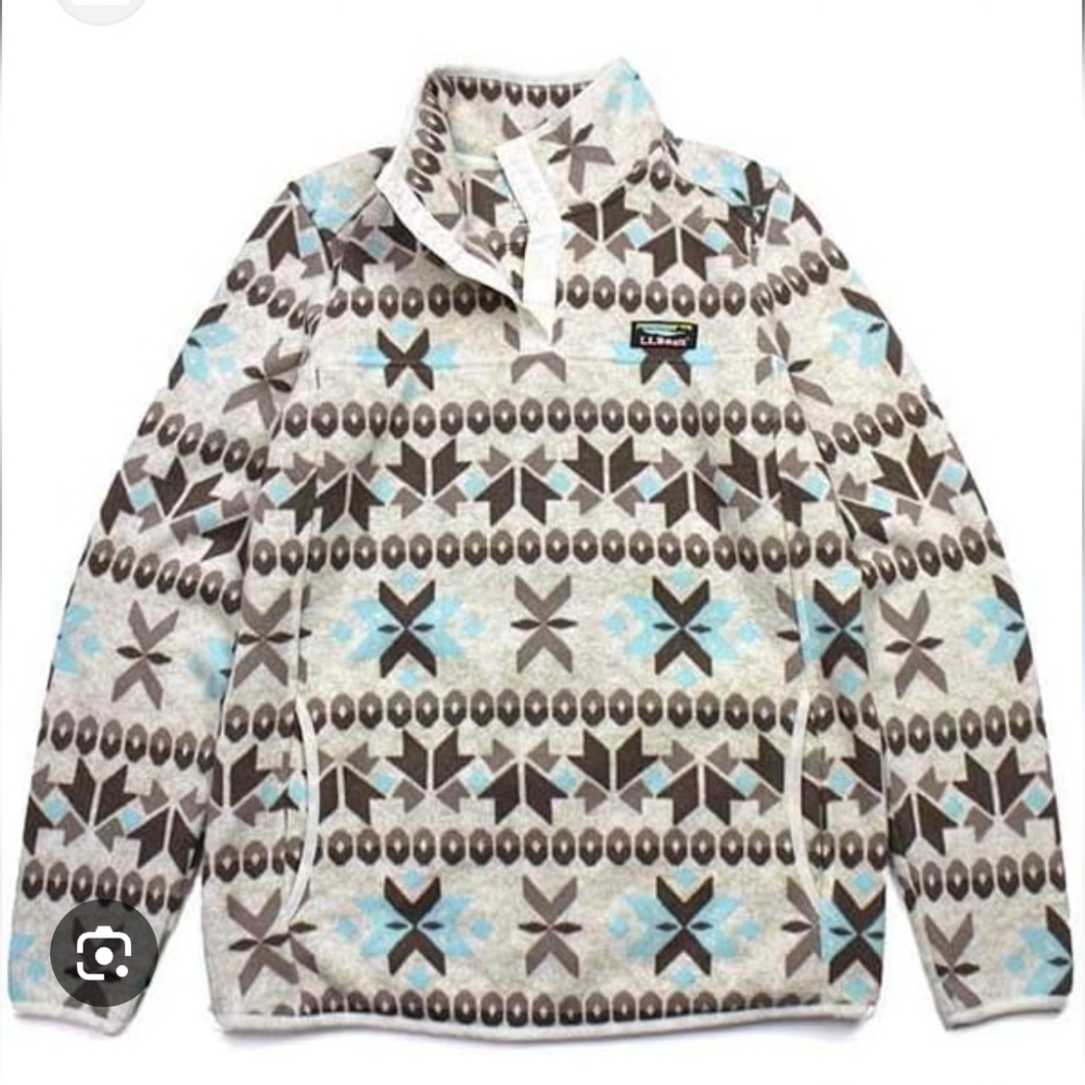LL Bean's Sweater Fleece 1/4 Snap Pullover - S